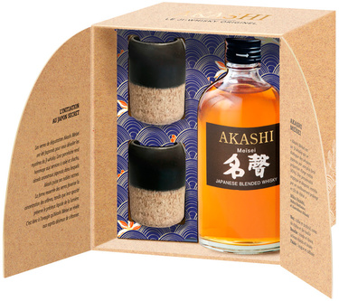 Whisky Japon Akashi Meisei Coffret 2 Japanese Cups 50cl 40%